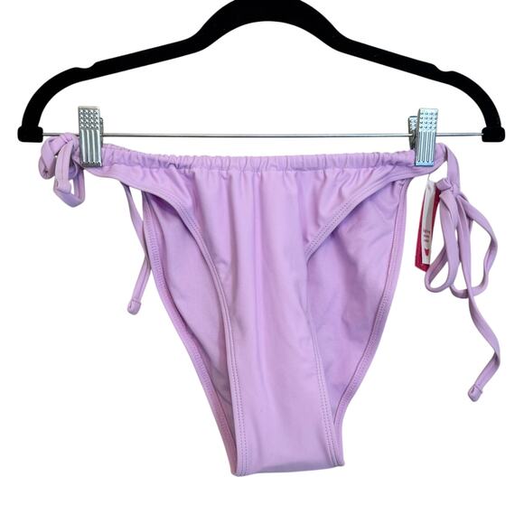 Xhilaration Junior Shirred Side-Tie High Leg Scoop Bikini Bottom XL Purple NWT - Picture 1 of 6